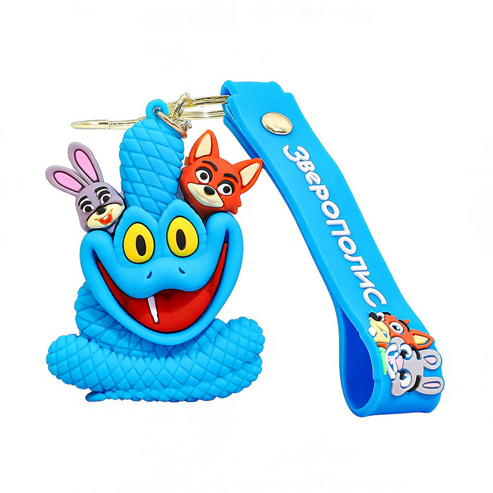 Wholesale Cute Cartoon Blue Snake Keychain for Couples