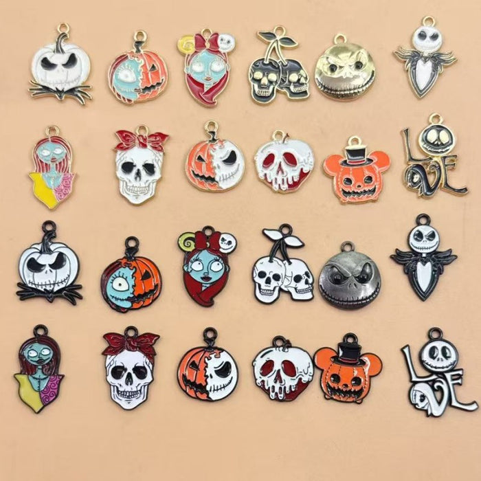 Wholesale 10pcs  Series DIY Festival Decorations Witch Pendant Tombstone Hair Tie Spray-Painted Pumpkin Hanging Ornament
