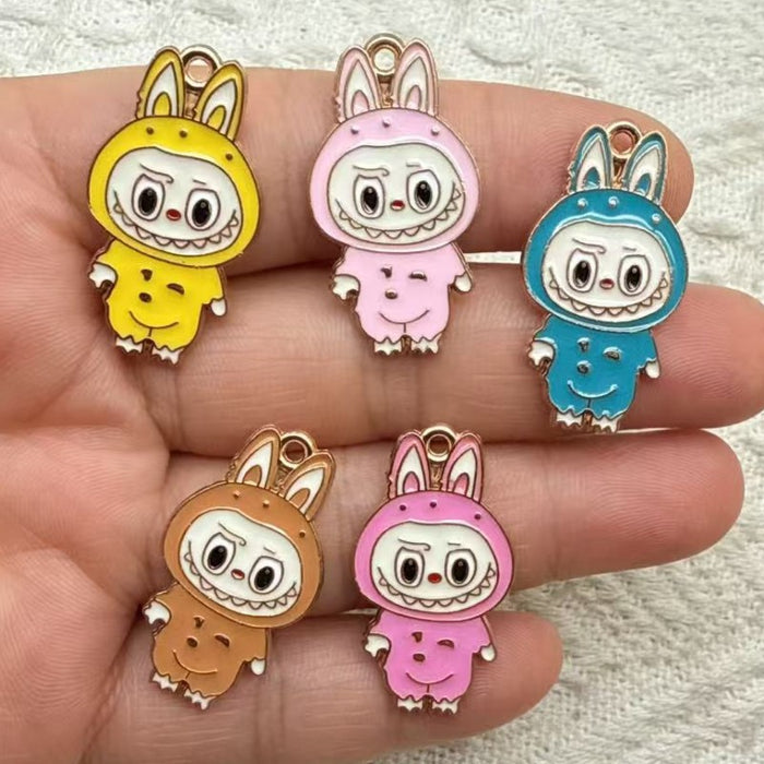 Wholesale 10pcs Cartoon Alloy Drip Oil DIY Earrings,  Keychains,  and Necklace Pendants
