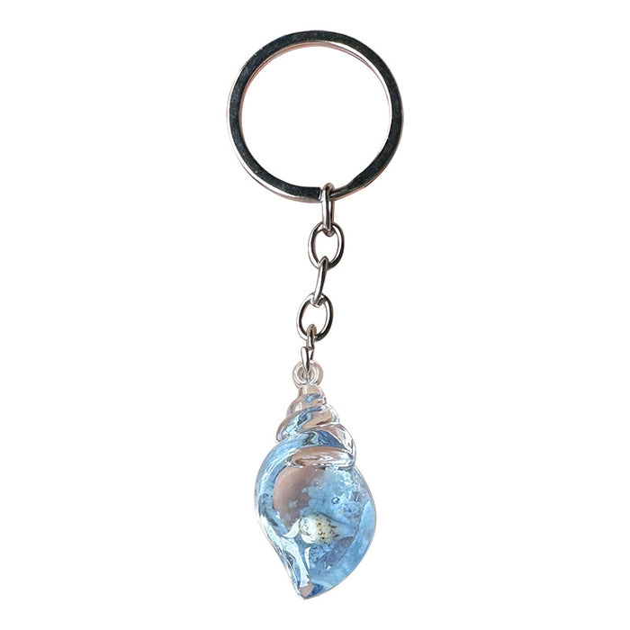 Wholesale Acrylic transparent simulation dreamy night light conch DIY couple keychain earrings bag pendant wholesale