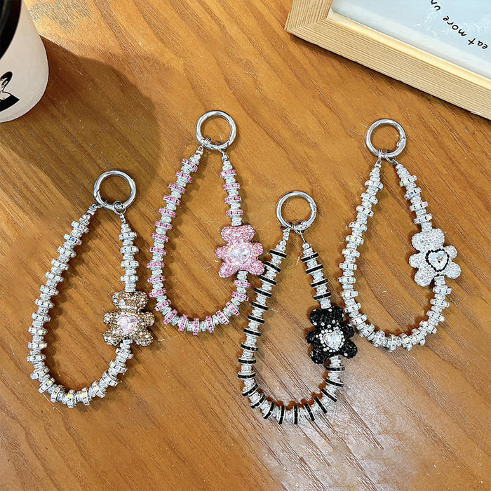 Wholesale Rhinestone Heart-Bear Phone Lanyard &  Keychain