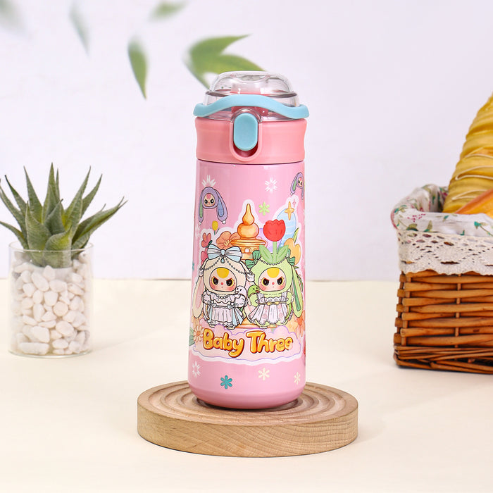 Wholesale Stainless Steel Cartoon Outdoor Portable Handle Thermos Cup Double-Layer Vacuum Gift Water Cup