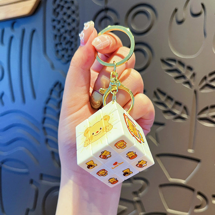 Wholesale Creative Rubik's Cube Keychain Cute and Playable Third Order Rubik's Cube Keychain Children's Bag Pendant Gift