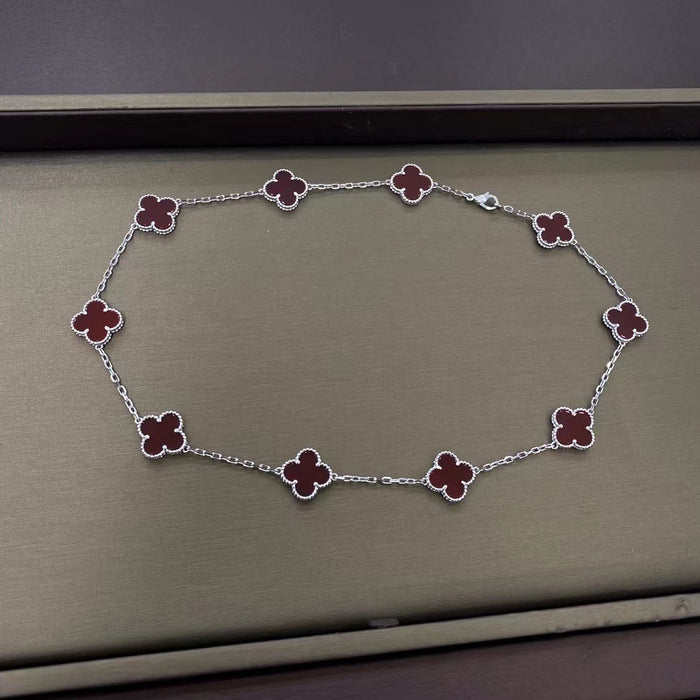 Wholesale Clover necklace agate rose gold bone chain