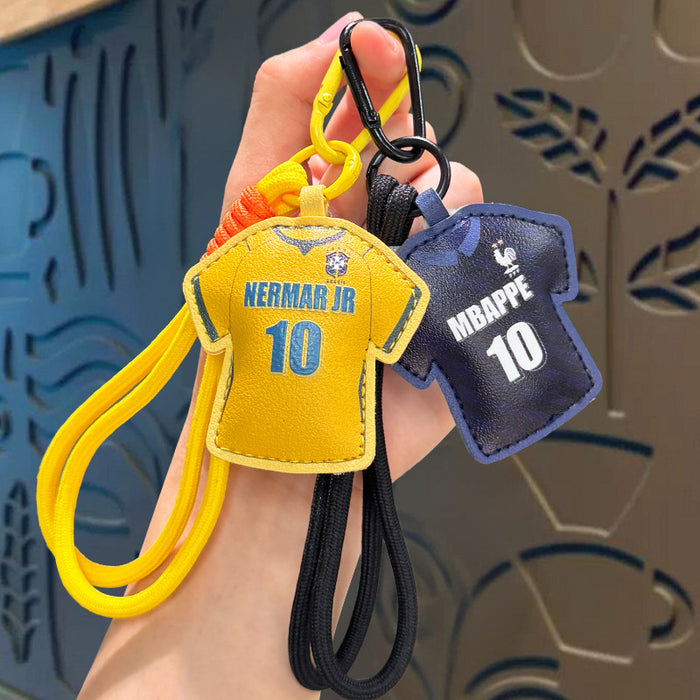 Wholesale Soccer Jersey Leather Keychain Bag Charm Gift for Fans