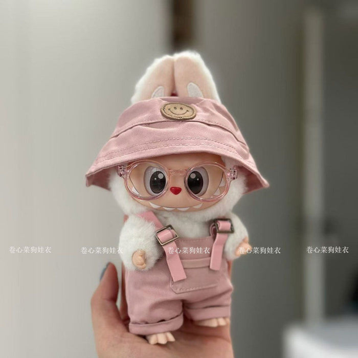 Wholesale Vinyl Doll overalls  hats clothes glasses