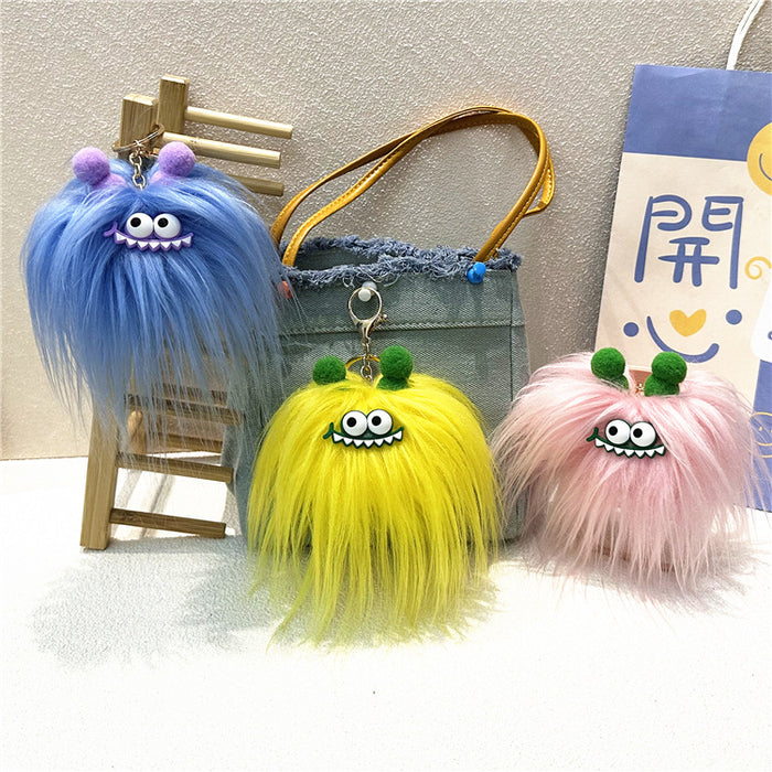 Wholesale Cute Cartoon Keychain Fried Hair Doll Sausage Mouth Bag Pendant Creative Plush Doll Gift
