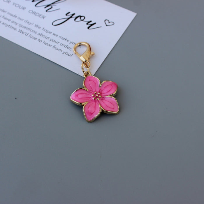 Wholesale Pearlescent colorful small flower classic flower pendant keychain bag decoration
