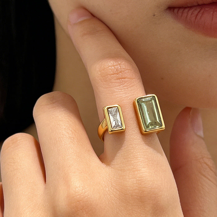 Wholesale Stainless Steel Gold-Plated Adjustable Ring
