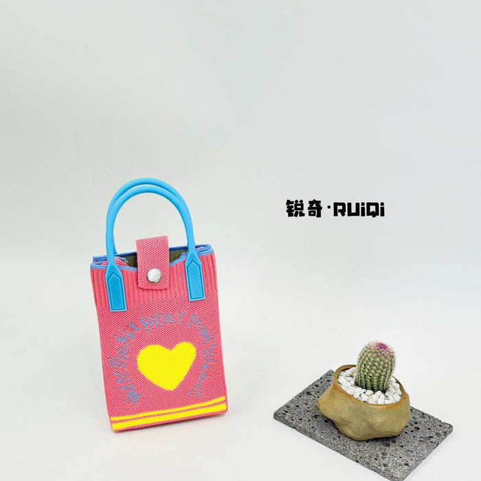 Wholesale Cute Cartoon Knitted Mobile Phone Bag  Easiest for Match Shoulder Bag Coin Crossbody Portable