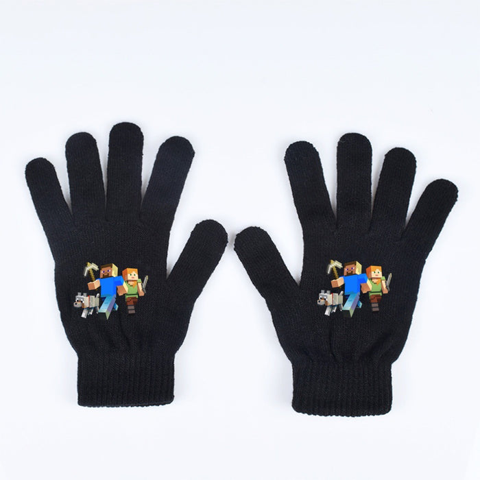 Wholesale Solid color knitted warm mittens