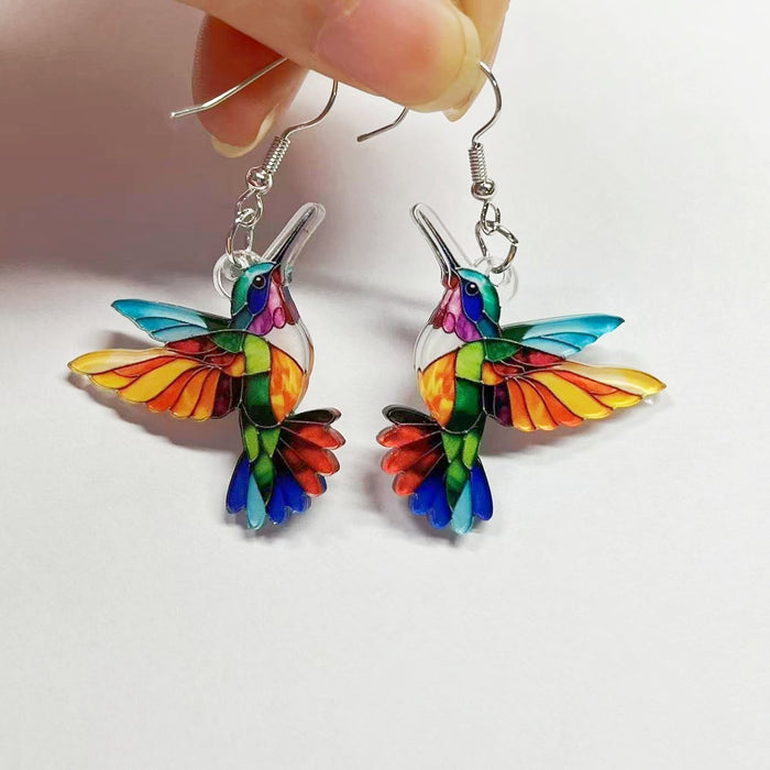 Wholesale Stylish Acrylic Hummingbird Earrings Jewelry Accessory MOQ≥2