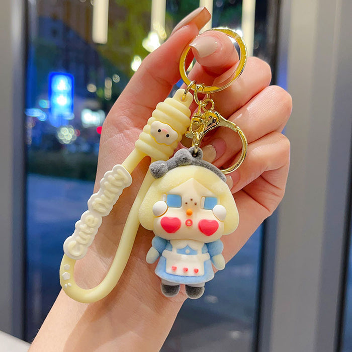 Wholesale  keychain flocking style girls bag pendant blind box gift car key chain small gift