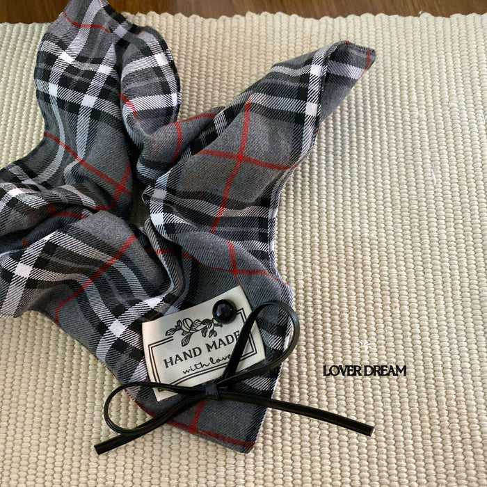 Wholesale Cloth Label British Plaid Colorectal Hair Ring Headwear Advanced Hair Accessories