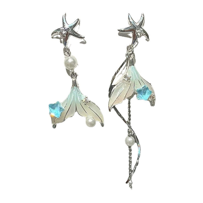 Wholesale Asymmetric long earrings with exquisite temperament and ear accessories