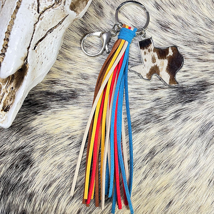 Wholesale 2pairs/pack Ethnic Color Long Tassel Keychain JDC-KC-HeYi020