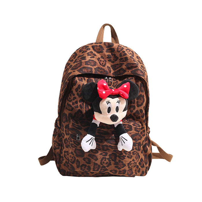 Wholesale Commuting large capacity retro leopard print backpack versatile casual backpack