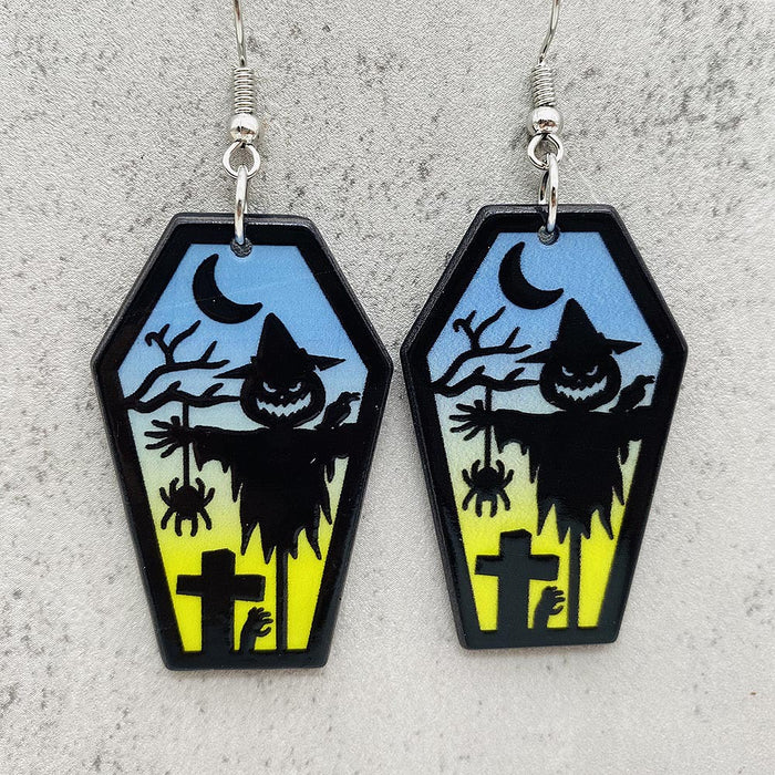 Wholesale  earrings coffin ghost bat acrylic earrings Amazon holiday jewelry