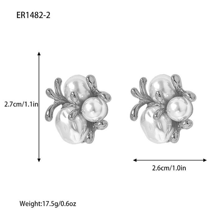 Wholesale Pearl Flower Ear Stud Women's  Earrings s925 Silver Needle