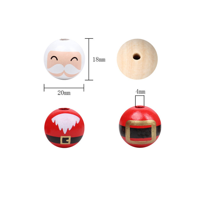 Wholesale 50PCS Santa Claus Smiley Face Wooden Beads JDC-BDS-TianYue016