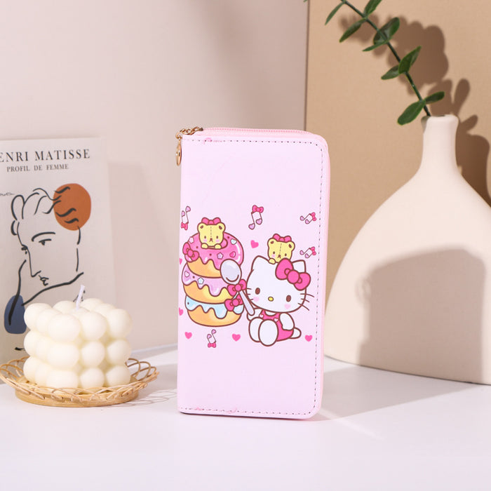 Wholesale Cute Cartoon Long Zipper Multi-Layer Wallet with PU Digital Print