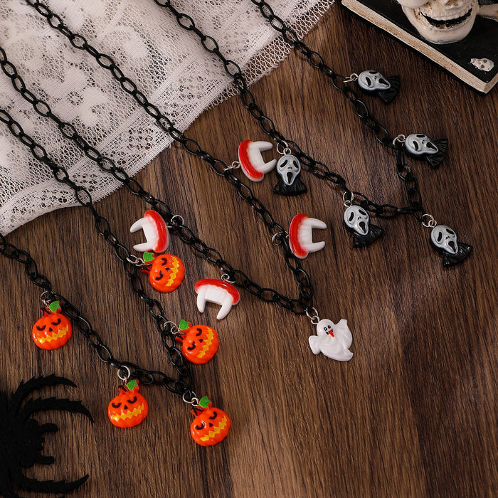 Wholesale  Masquerade Personality Accessories Funny Fun Pumpkin Ghost Cartoon Resin Necklace