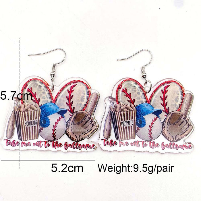 Wholesale Baseball Earrings Basketball Football Rugby Jersey Acrylic Earrings Jewelry Sports Events