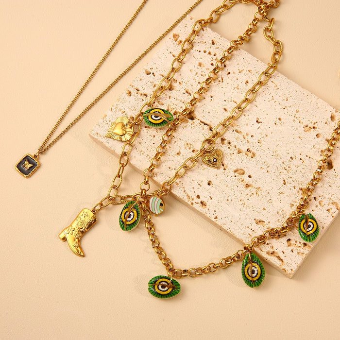 Wholesale Original design of stainless steel necklace with pendant, fashionable and personalized pendant, color preserving necklace