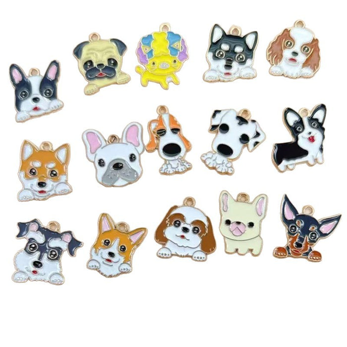 Wholesale 10pcs Cute Cartoon Dog DIY Accessories,  Charms,  Headwear,  Necklace,  Earrings Pendant