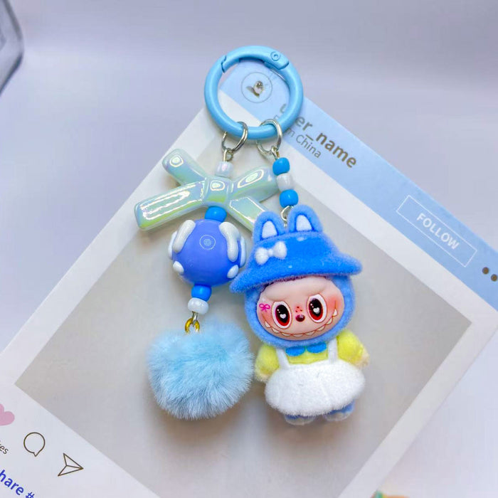 Wholesale Flocked pendant cute doll keychain