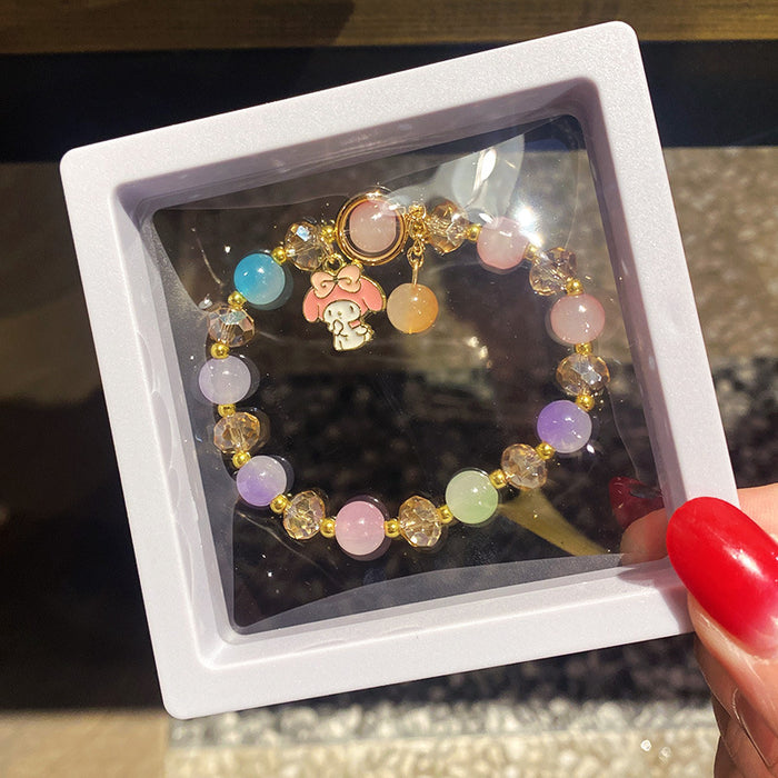 Wholesale Children' s Crystal Beaded Double Color Glaze Bracelet