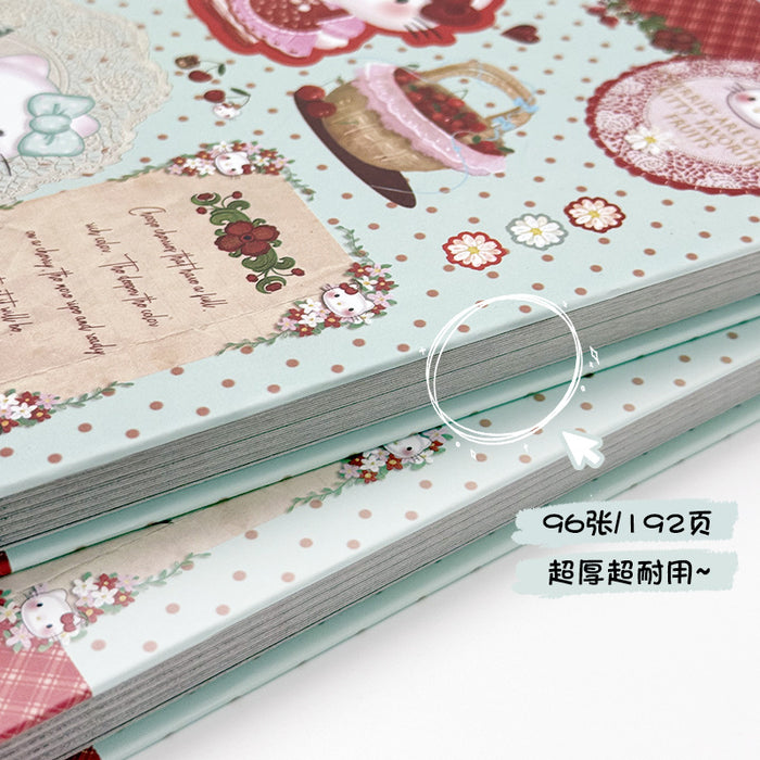 Wholesale Cute Cherry Hard Cover Notebook Full Painted Inner Pages Hand Ledger Cartoon  Journal Notepad