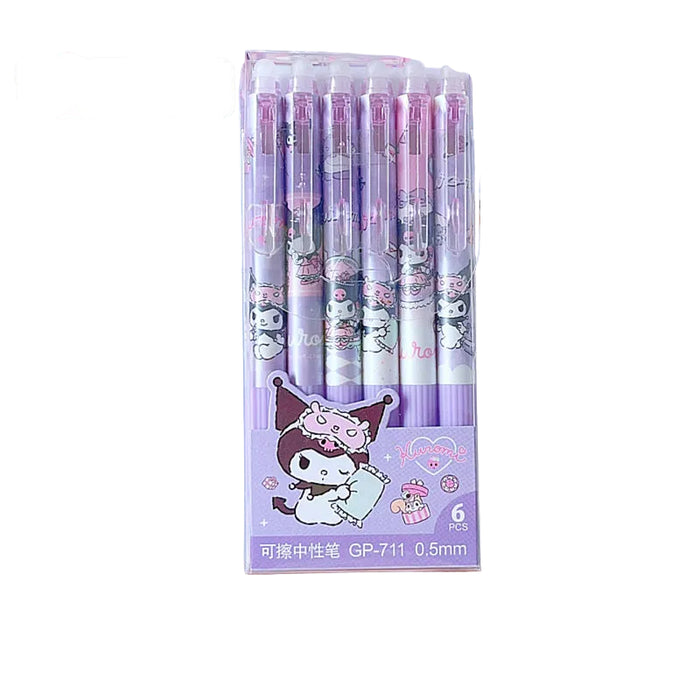 Wholesale Box of 6 Cartoon Print Erasable Ballpoint Pens