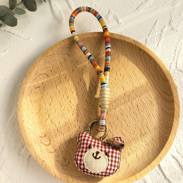 Wholesale Handmade Cartoon Animal Fabric Keychain Bag Charm - Cute Little Bear Pig Duck MOQ≥2