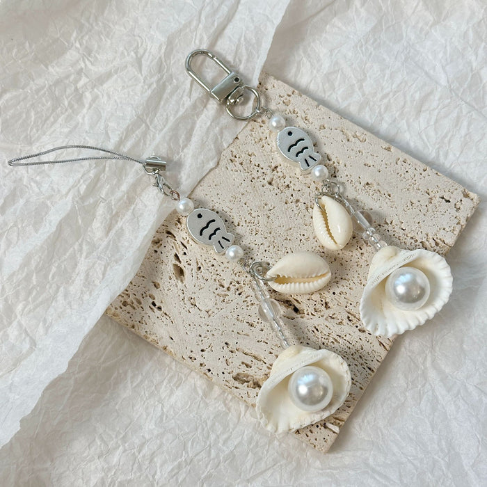 Wholesale shell conch mobile phone chain headset chain ins wind bag camera clapper pendant key