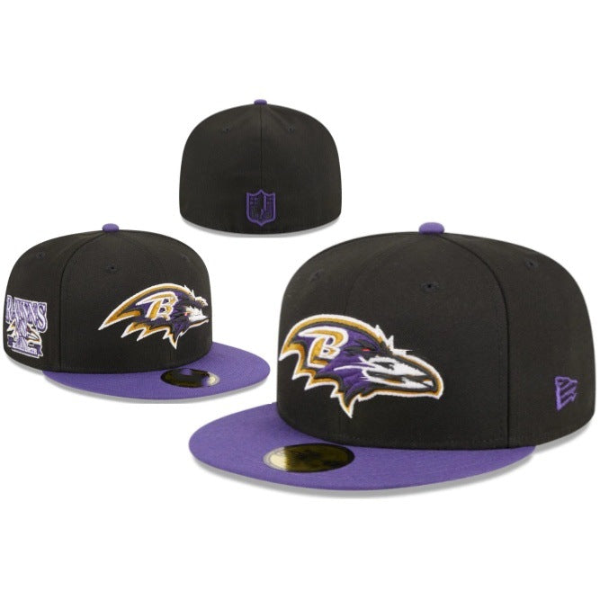 Wholesale Football fully enclosed large head circumference baseball cap outdoor non-adjustable flat brim hat