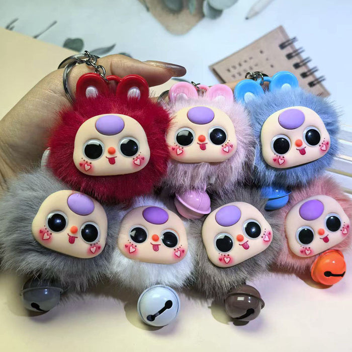 Wholesale Creative Popular Plush Doll  Keychain Car Bag Pendant Rabbit Fur Ball Pendant Student Commemorative Gift