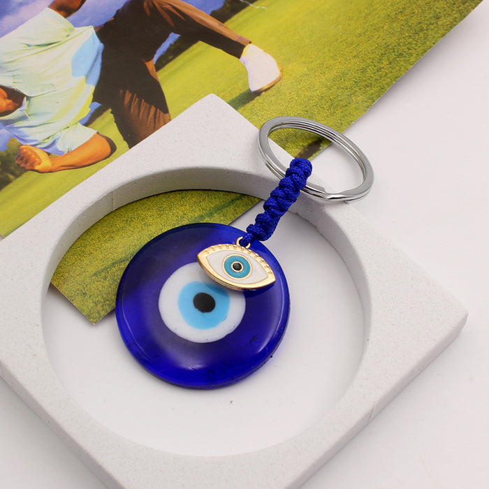 Wholesale Blue Eye Pendant Keychain Pendant with Diamond Set Slant Eyes Devil's Eye