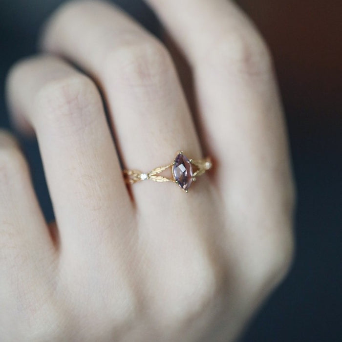 Wholesale Rose gemstone inlaid light luxury same style ring versatile