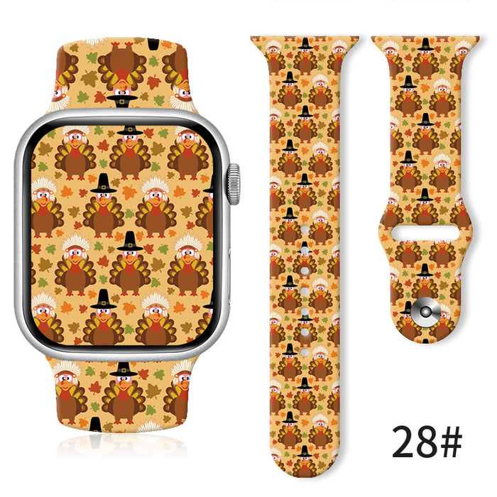 Wholesale Printed Silicone Watch Strap Wristband JDC-WD-NuoQi034
