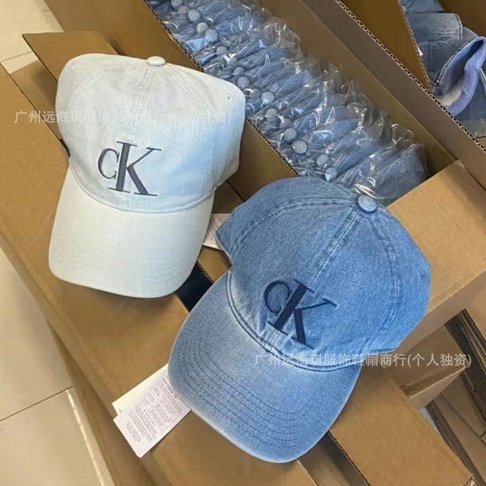 Wholesale Embroidered letter baseball cap for women, versatile denim hat, duckbill cap, widened to show off face, small in size, summer sun shading