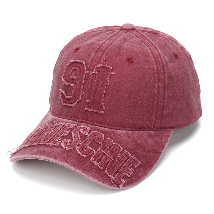 Wholesale Vintage Letter-Embroidered Soft Top Baseball Cap Sun Protection Hat for Men Women