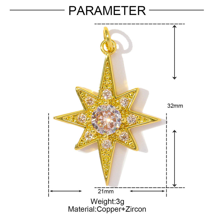 Wholesale Dripping Oil Love Sea Star DIY Copper Zircon Pendant Necklace Natural Stone Crab Earrings Jewelry Pendant