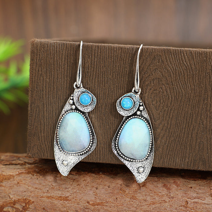 Wholesale Bohemian Vintage Distressed Silver Teardrop Earrings