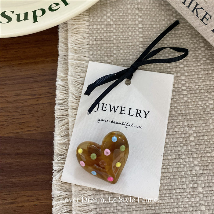 Wholesale Colorful polka dot love bow hair clip, cute bangs clip hair accessory