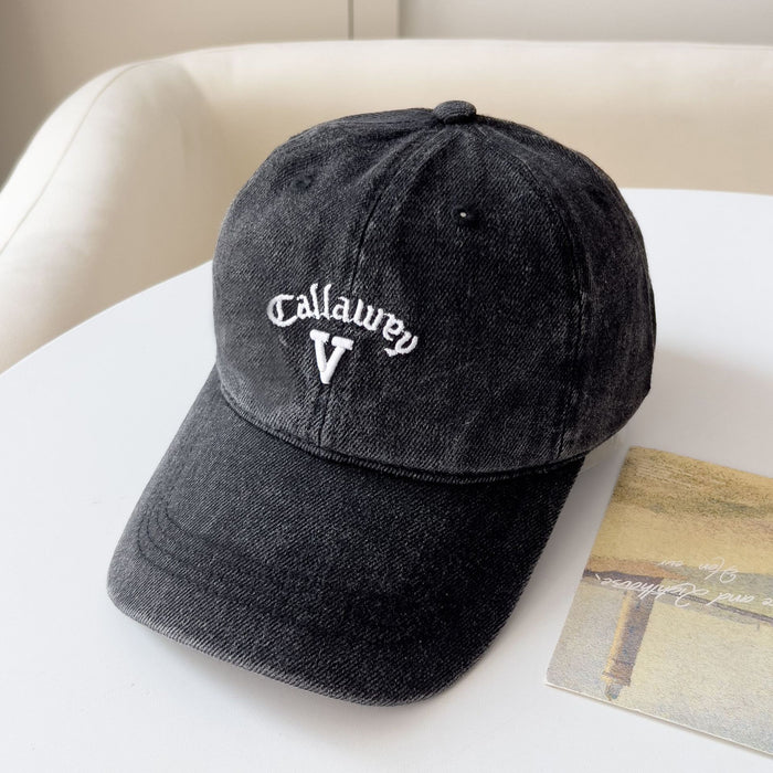 Wholesale Women's Summer New Sun Protection Hat Japanese Style Solid Color Letter Embroidery Three-Dimensional V Versatile Travel Baseball Cap Trendy