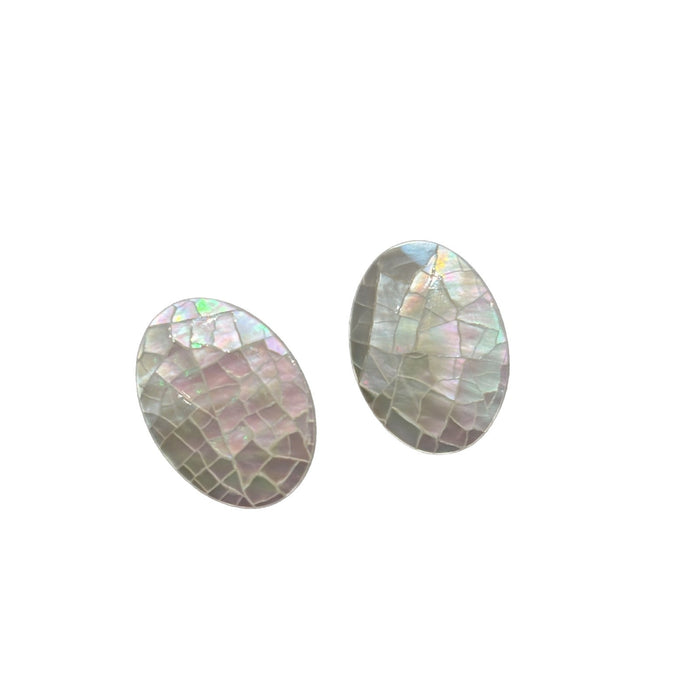 Wholesale Natural shell light luxury temperament earrings oval earrings versatile retro