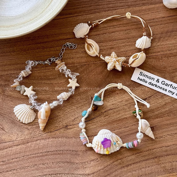 Wholesale Shell Starfish Beaded Bracelet Seaside Accessible Luxury Versatile Bracelet