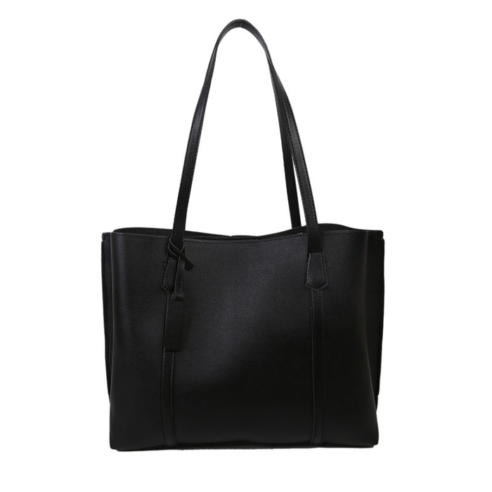 Wholesale Simple large capacity soft leather tote bag, casual versatile shoulder bag