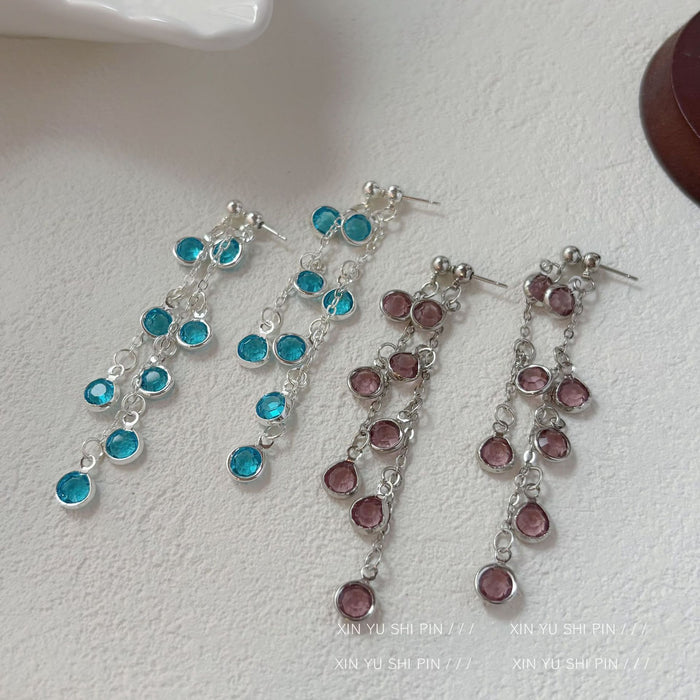 Wholesale Round bead irregular tassel earrings with high-end design and exquisite long earrings